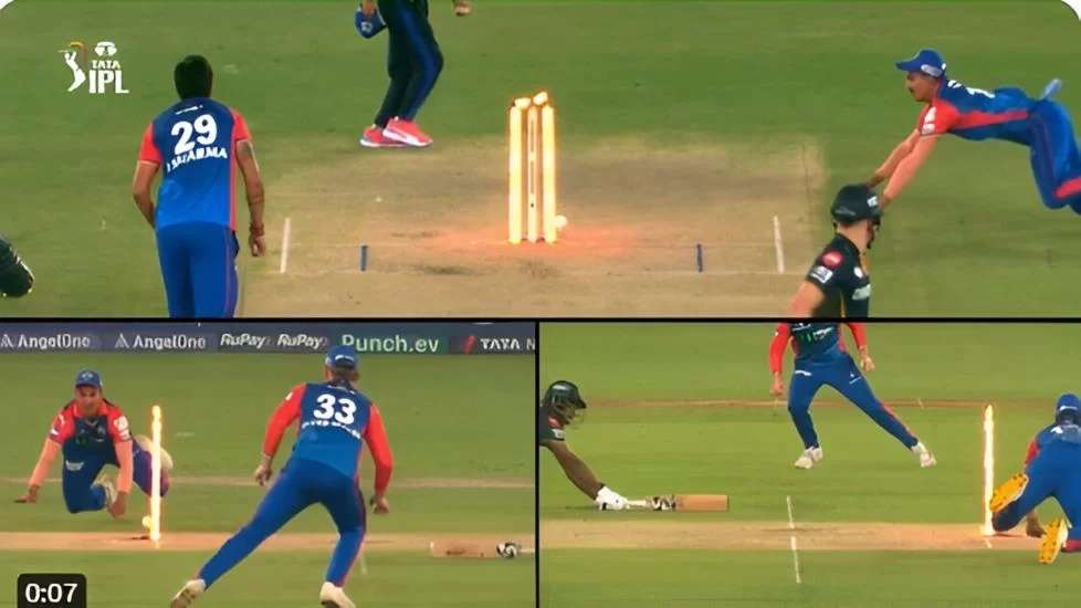 He Jumped on the ball like a Leopard and hit the wickets accurately, like Mohammad Kaif