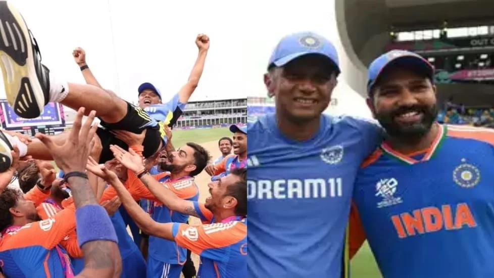 Watch Video: Kohli-Rohit secretly made a Plan to throw Dravid in the air